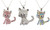 NEW Women's simple cartoon colourful cute cat necklace with diamonds 5849