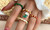NEW 4pcs/set Christmas collection colorful beads creative temperament ring 5858