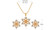 NEW Full Diamond Christmas Snowflake Necklace Snowflake Earrings Set Jewellery Valentine's Day Gift Christmas Gift 5884