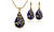 NEW Vintage Peacock Jewellery Gemstone Necklace Earrings Jewelry Set 5885