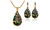 NEW Vintage Peacock Jewellery Gemstone Necklace Earrings Jewelry Set 5885