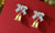NEW Christmas Bell Bow Stud Earrings for Women Girls 5909