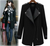 new windbreaker zipper stitching Slim Long woolen coat women windbreaker jacket