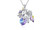 NEW Unicorn heart necklace with seven coloured diamonds 6034