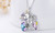 NEW Unicorn heart necklace with seven coloured diamonds 6034