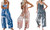 2302  NEW  Women's loose elastic sling tie-dyed printed jumpsuit 6303