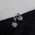 2303 NEW  Silver needle zircon split love earrings 6344