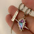2303 NEW  Asymmetric love purple zircon earrings 6349