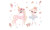 2303 NEW Cartoon lavender unicorn ballet star flower wall sticker  6364
