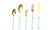 2303  NEW  Stainless steel ceramic imitation wood imitation marble knife, fork, spoon, fork, five-piece set  6371
