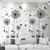 2303 NEW Black Dandelion Butterfly Wall Decal Living Room Sofa Bedroom Background Decoration Decal 6625
