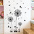 2303 NEW Black Dandelion Butterfly Wall Decal Living Room Sofa Bedroom Background Decoration Decal 6625