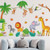 2303 NEW  Cute Cartoon Animal Paradise Monkey Giraffe Wall Decal Paper Children's Room Kindergarten Decoration 6626