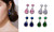2303 NEW Water Drops Zircon Earrings Copper Inlaid with Diamond Multi Color 6633