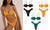 2304 NEW Sexy solid color women's bikini split swimsuit 6661