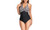 2304 NEW Spliced chest cross neck strap one piece swimsuit 6664