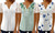 2304 NEW Lace sleeve pressed pleat printed button short sleeved t-shirt top 6668