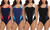 2304 NEW Color blocking sports briefs one piece swimsuit 6672