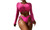 2304 NEW Solid mesh sexy long sleeved smock swimsuit bikini three piece set 6690