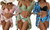 2304 NEW Split printed bikini swimsuit mesh jacket three piece set 6692