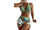 2304 NEW Split high waisted printed tie up flat angle swimsuit two-piece set 6693