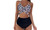 2304 NEW Printed Cross Strap High Waist Swimsuit Split Two Piece Set 6697