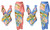 2304 NEW Printed One Piece Swimwear Bow Strap Chiffon Beach Skirt Wrap Skirt Two Piece Set 6698