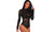 2304 NEW  Sexy Perspective Geometry High Neck Long Short Sleeve Tight Bodysuit 7010