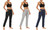 2305 NEW Women's solid color pocket high waisted sports pants 7015