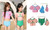 2305 NEW Girls' Love Check Split Swimsuit 7066