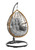 Hanging Lounge Chair, Egg Shaped Rattan Frame With Comfortable Plush Cushion