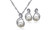 2305 NEW 8-shaped pearl diamond necklace earring set 7116LA