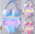 Mermaid Shell Pearl Bra Swimwear Padded Push up Swimsuit