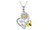 2306 NEW Diamond Heart Sunflower Bee Pendant Engraved Necklace 7354 LA