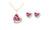 2306 NEW Diamond Heart Earnail Necklace Set 7362 LA 