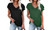 2306 NEW Women's Solid V-Neck Short Sleeve T-shirt Top 7346LA