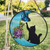 2306 NEW Circular Moon Butterfly Black Cat Glass Window Acrylic Pendant 7472LA