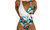 2307 NEW Printed contrast chest strap One-piece swimsuit 7512LA