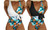 2307 NEW Printed contrast chest strap One-piece swimsuit 7512LA