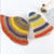 2307 NEW Color matching rainbow big brim Sun hat straw hat foldable 7383LA