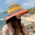 2307 NEW Color matching rainbow big brim Sun hat straw hat foldable 7383LA