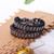 2307 NEW Men's leather rope alloy woven bracelet 7522LA