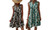 2307 NEW Loose V-neck pleated printed dress for women 7526LA