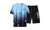 2307 NEW Summer men's casual sports suit shorts top two piece loose ice silk gradient short sleeves 7580LA