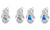 2307 NEW Blue Zircon Water Drops Love Ear Buckle 7589LA