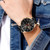 2308 NEW Men's waterproof color matching three eye watch, stainless steel strap watch 7946LA
