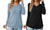 2308 NEW Autumn and Winter Women's Long sleeved V-neck with both sides pleated loose T-shirt top 7947LA
