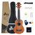Winzz Mahogany Concert Ukulele Starter Kit 23 Inch Aquila Strings For Beginners with Bag, Clip-On Tuner, Extra Strings, Strap, Plectrum, Fret Stickers, Chords Card, Polishing Cloth, Satin