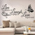 2308 NEW Live Love English Creative Butterfly Living Room Bedroom Decoration Decal 7992 LA