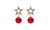 2308 NEW S925 Silver Needle Zircon Pearl Earrings Five Point Star Earrings Female Diamond Pearl Earrings 8101LA